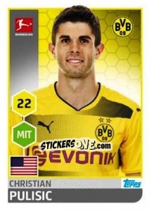 Sticker Christian Pulisic - German Football Bundesliga 2017-2018 n. 58 - Topps