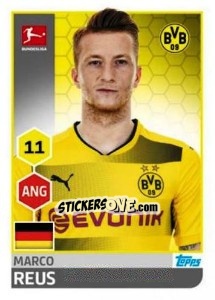 Sticker Marco Reus - German Football Bundesliga 2017-2018 n. 63 - Topps