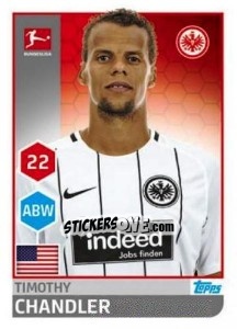 Sticker Timothy Chandler - German Football Bundesliga 2017-2018 n. 68 - Topps