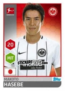 Sticker Makoto Hasebe - German Football Bundesliga 2017-2018 n. 74 - Topps