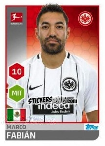 Sticker Marco Fabian - German Football Bundesliga 2017-2018 n. 75 - Topps