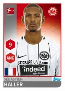 Cromo Sébastien Haller - German Football Bundesliga 2017-2018 - Topps