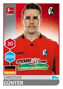 Sticker Christian Günter - German Football Bundesliga 2017-2018 n. 80 - Topps