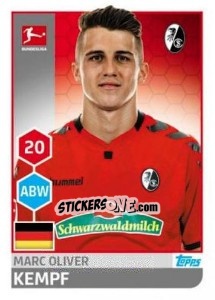 Sticker Marc Oliver Kempf - German Football Bundesliga 2017-2018 n. 81 - Topps