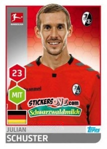 Figurina Julian Schuster - German Football Bundesliga 2017-2018 - Topps