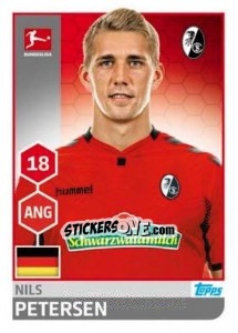 Sticker Nils Petersen - German Football Bundesliga 2017-2018 n. 92 - Topps