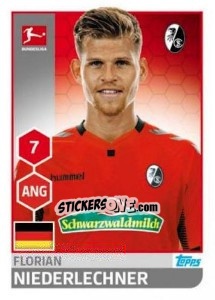 Sticker Florian Niederlechner - German Football Bundesliga 2017-2018 n. 93 - Topps