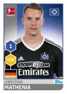 Sticker Christian Mathenia - German Football Bundesliga 2017-2018 - Topps