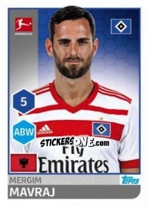 Sticker Mergim Mavraj - German Football Bundesliga 2017-2018 - Topps