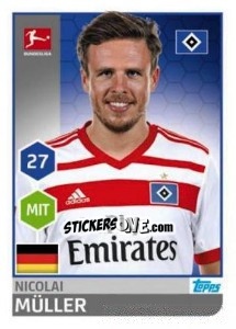 Cromo Nicolai Müller - German Football Bundesliga 2017-2018 - Topps