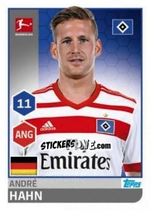 Sticker André Hahn - German Football Bundesliga 2017-2018 n. 108 - Topps