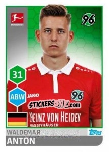 Sticker Waldemar Anton - German Football Bundesliga 2017-2018 - Topps