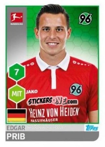 Sticker Edgar Prib - German Football Bundesliga 2017-2018 - Topps
