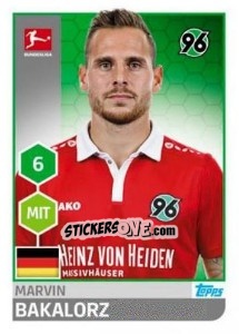 Cromo Marvin Bakalorz - German Football Bundesliga 2017-2018 - Topps