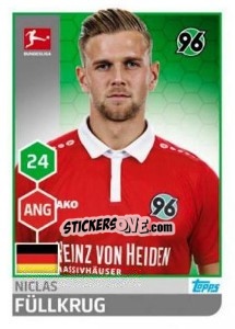 Sticker Niclas Füllkrug - German Football Bundesliga 2017-2018 - Topps