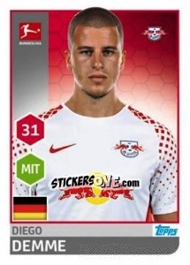 Sticker Diego Demme - German Football Bundesliga 2017-2018 - Topps