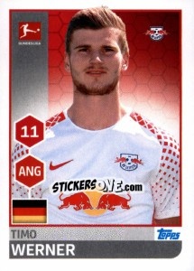 Sticker Timo Werner - German Football Bundesliga 2017-2018 n. 167 - Topps