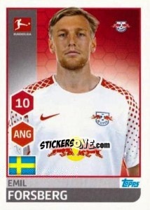 Sticker Emil Forsberg - German Football Bundesliga 2017-2018 - Topps