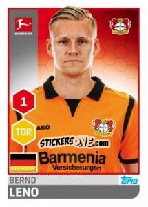 Sticker Bernd Leno - German Football Bundesliga 2017-2018 - Topps