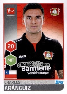 Sticker Charles Aranguiz - German Football Bundesliga 2017-2018 n. 178 - Topps