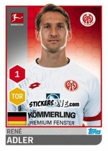 Sticker René Adler - German Football Bundesliga 2017-2018 - Topps