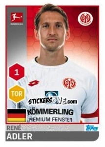 Sticker René Adler - German Football Bundesliga 2017-2018 n. 184 - Topps