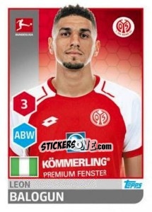Sticker Leon Balogun - German Football Bundesliga 2017-2018 n. 190 - Topps