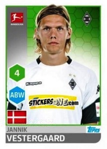 Sticker Jannik Vestergaard - German Football Bundesliga 2017-2018 n. 201 - Topps