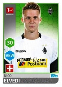 Sticker Nico Elvedi - German Football Bundesliga 2017-2018 n. 203 - Topps