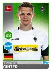 Sticker Matthias Ginter - German Football Bundesliga 2017-2018 n. 204 - Topps