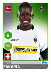 Sticker Denis Zakaria - German Football Bundesliga 2017-2018 n. 206 - Topps