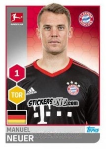 Sticker Manuel Neuer - German Football Bundesliga 2017-2018 n. 214 - Topps