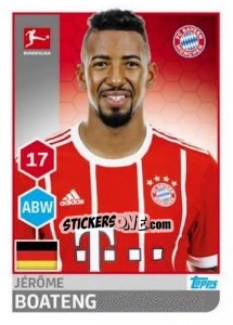 Sticker Jérôme Boateng - German Football Bundesliga 2017-2018 n. 219 - Topps
