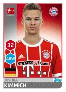 Sticker Joshua Kimmich - German Football Bundesliga 2017-2018 n. 220 - Topps