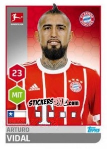 Sticker Arturo Vidal - German Football Bundesliga 2017-2018 n. 223 - Topps