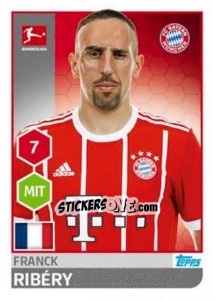 Sticker Franck Ribéry - German Football Bundesliga 2017-2018 - Topps