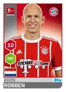 Sticker Arjen Robben - German Football Bundesliga 2017-2018 n. 226 - Topps