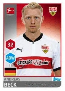 Cromo Andreas Beck - German Football Bundesliga 2017-2018 - Topps