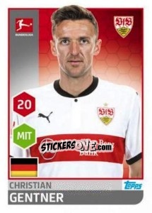 Figurina Christian Gentner - German Football Bundesliga 2017-2018 - Topps