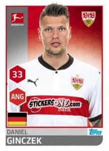 Cromo Daniel Ginczek - German Football Bundesliga 2017-2018 - Topps