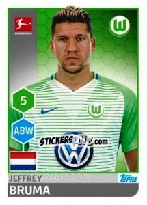 Sticker Jeffrey Bruma - German Football Bundesliga 2017-2018 n. 263 - Topps