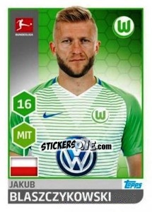 Sticker Jakub Blaszczykowski - German Football Bundesliga 2017-2018 - Topps