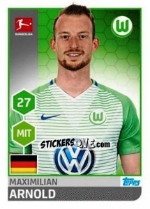 Sticker Maximilian Arnold - German Football Bundesliga 2017-2018 - Topps