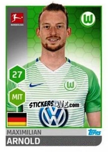 Sticker Maximilian Arnold - German Football Bundesliga 2017-2018 n. 270 - Topps