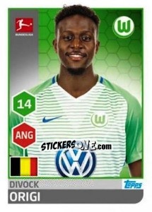 Sticker Divock Origi - German Football Bundesliga 2017-2018 n. 272 - Topps