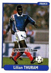 Sticker Lilian Thuram - EUROfoot 96 n. 147 - Ds