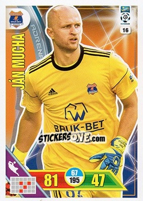 Sticker Ján Mucha - Ekstraklasa 2017-2018. Adrenalyn XL n. 16 - Panini
