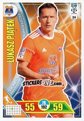 Cromo Lukasz Piątek - Ekstraklasa 2017-2018. Adrenalyn XL n. 24 - Panini