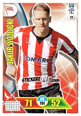 Sticker Jakub Wójcicki - Ekstraklasa 2017-2018. Adrenalyn XL n. 34 - Panini