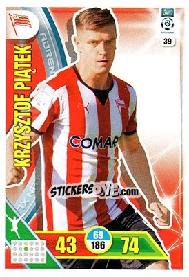 Sticker Krzysztof Piątek - Ekstraklasa 2017-2018. Adrenalyn XL n. 39 - Panini